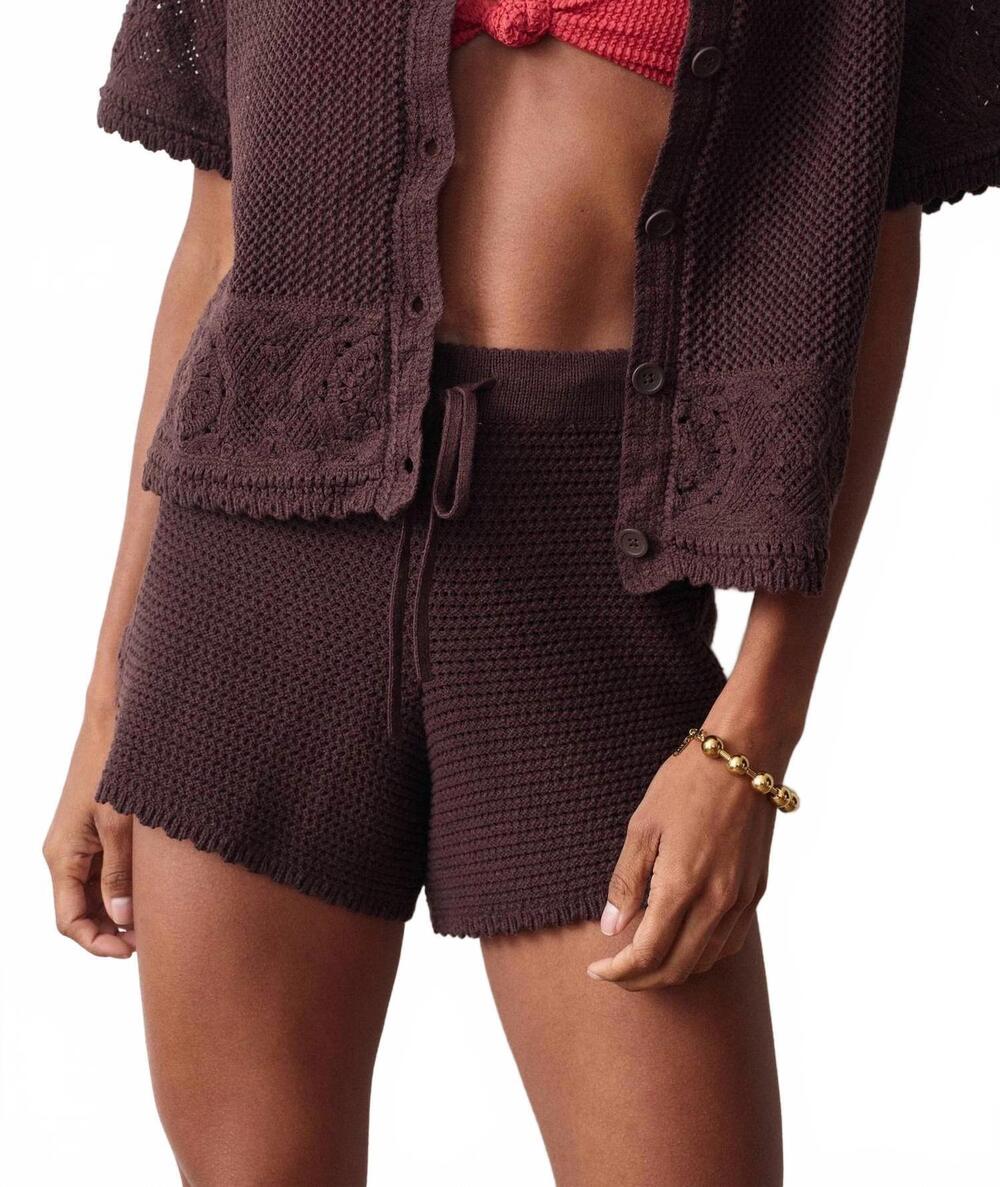 NEW MARINE LAYER celita crochet short in chocolate